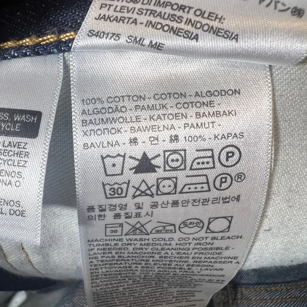 Levis 505 Regular Fit Jeans Mens 36x29 Dark Indigo Blue Straight Leg